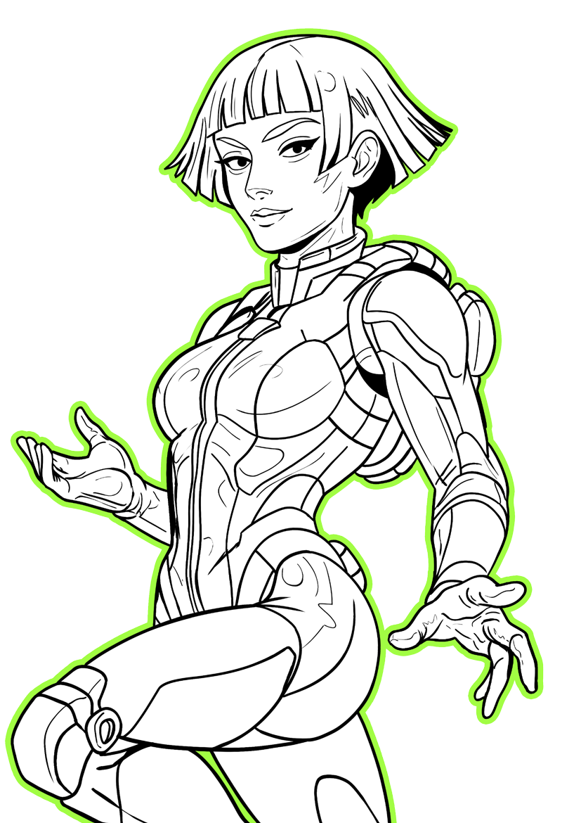 Clean-line animation-ready character